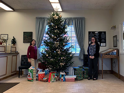 Westport Employees Christmas Tree Bags of Presents