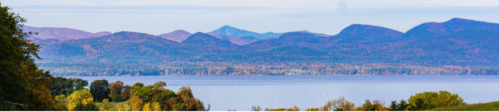 Lake Champlain at Sunset with Sailboats