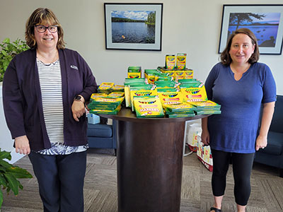 School Supplies on a table in Saranac Lake